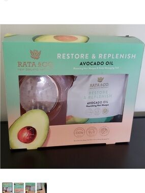 RATA & CO Restore & Replenish Avocado Oil Hair Masque - Green/Peach